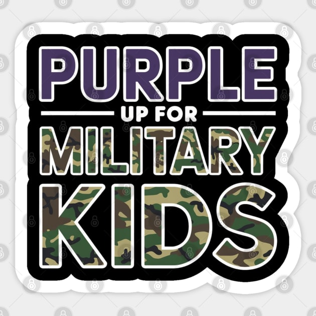 Purple Up For Military Kids Sticker by Creatifly Graphic Tees
